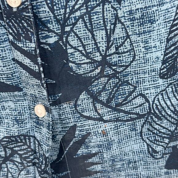 Columbia Top Womens XS Blue Button Up Sleeveless Leaves Tropical Lightweight - Picture 9 of 9
